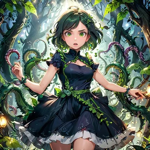 background ivy,chihiro,fae,garden fairy,girl in a wreath,mandragora,Anime,Anime,General