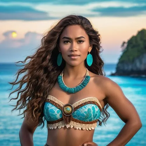 In The Wild West of Puget Sound, Princess Moana comes to life in a two-piece ensemble. The princess wears a two-piece ensemble that reflects her unique connection to the ocean and her island heritage.