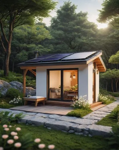 japanese-style room,electrohome,small cabin,greenhut,3d rendering,inverted cottage,koreana,folding roof,hanok,miniature house,japan garden,grass roof,ryokan,small house,summer cottage,kurimoto,south korea,nara,smart home,japanese style,Illustration,Realistic Fantasy,Realistic Fantasy 44