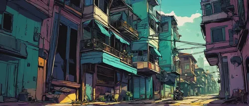 alleyway,narrow street,alley,slums,street canyon,colorful city,alley cat,the street,neighborhood,blind alley,narrow,coloring,street,streets,hanoi,studies,scribble,wires,riad,busan night scene,Illustration,Realistic Fantasy,Realistic Fantasy 23