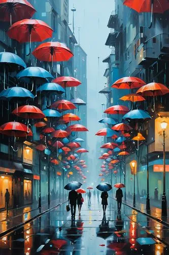 umbrellas,japanese umbrellas,hanoi,man with umbrella,asian umbrella,huge umbrellas,umbrella,walking in the rain,world digital painting,oil painting on canvas,istanbul,rainy,rainy day,hong kong,blue rain,summer umbrella,japanese umbrella,rains,overhead umbrella,heavy rain,Illustration,Realistic Fantasy,Realistic Fantasy 24