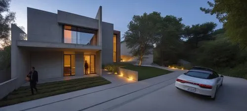 In the heart of a bustling city, a sleek exterior comes into view as a house with a minimalist style twists and turns. The residence is transformed into a modern design, with minimalist elements, crea