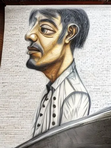 chalk drawing,piano player,itinerant musician,jazz pianist,persian poet,pianist,pencil art,mural,man with saxophone,street artist,brooklyn street art,artist portrait,street musician,caricaturist,accor