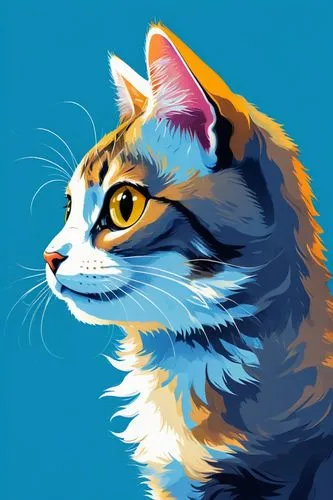 cat on a blue background,cat vector,cat portrait,drawing cat,pet portrait,calico cat,vector illustration,cartoon cat,animal portrait,vector art,digital illustration,cat drawings,digital painting,cat-ketch,felidae,calico,cat sparrow,adobe illustrator,cat frame,watercolor cat,Illustration,Japanese style,Japanese Style 04