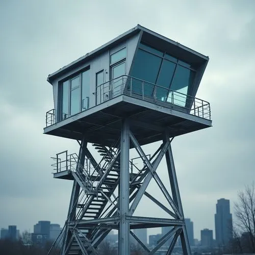 lifeguard tower,lookout tower,observation tower,fire tower,watch tower,the observation deck,observation deck,watchtower,watchtowers,stilt house,zollverein,observatoire,steel tower,animal tower,cantilevered,sky apartment,rotary elevator,guardhouse,bird tower,pigeon house,Photography,General,Realistic