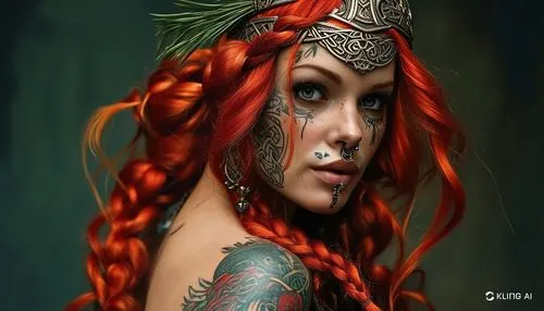 boudicca,fantasy art,celtic queen,mera,polynesian girl,fantasy portrait,boudica,viveros,seelie,tuatha,tattoo girl,niobe,mervat,warrior woman,amazona,fantasy woman,maedhros,maori,headdress,female warrior