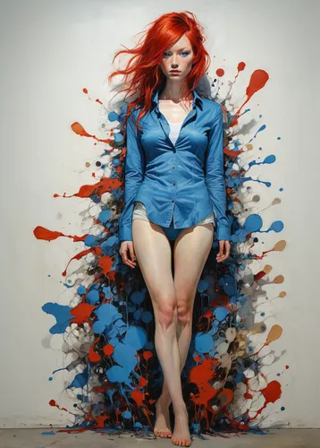 bodypainting,body art,bodypaint,body painting,splattered,splatter,red-blue,cool pop art,art model,red paint,paint splatter,red and blue,conceptual photography,plastic arts,three primary colors,thick paint,photomanipulation,thick paint strokes,visual art,blue painting,Conceptual Art,Graffiti Art,Graffiti Art 05