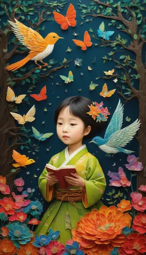 little girl reading,child with a book,children's fairy tale,children's background,bookworm,kids illustration,fairy tale character,reading owl,ulysses butterfly,read a book,little girl fairy,child fairy,magic book,fairy tale,chinese art,book illustration,girl studying,readers,little girl in wind,girl with tree,Illustration,Realistic Fantasy,Realistic Fantasy 08