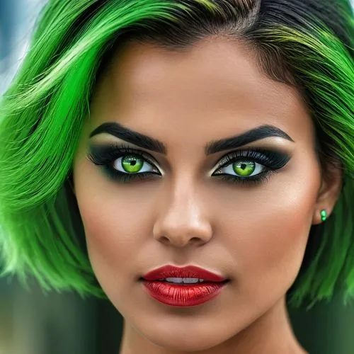 green skin,green eyes,green,neon makeup,photoshop manipulation,green lantern,emerald,jade,cuban emerald,eyes makeup,airbrushed,green tangerine,retouch,green aurora,retouching,vampire woman,green mamba,dark green,peacock eye,world digital painting,Photography,General,Realistic