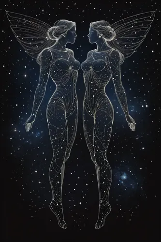 celestial bodies,gemini,zodiac sign gemini,constellation lyre,constellation pyxis,constellation swan,constellations,the zodiac sign pisces,zodiacal signs,constellation orion,angels,constellation,andromeda,constellation unicorn,horoscope pisces,virgo,zodiacal sign,la nascita di venere,the three graces,celestial body,Conceptual Art,Fantasy,Fantasy 18