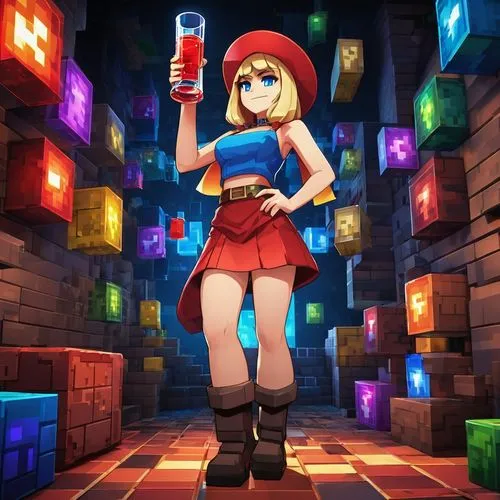 red blood cell,poison bottle,brick background,cells,meteora,cube background,tetris,blood cell,minerva,kosmea,refinery,cg artwork,paprika,3d render,game illustration,red blue wallpaper,elza,retro girl,4k wallpaper,game character,Unique,Pixel,Pixel 03