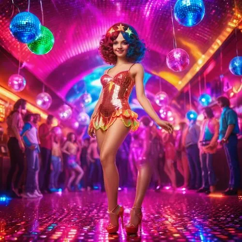 neon carnival brasil,lachapelle,raja,disco,burlesque,aquaria,samba deluxe,tammie,shangela,cosmogirl,yuhua,matangi,transadelaide,wonderama,kittani,mesmero,circus,dreamgirls,cinema strip,discotheque,Illustration,Realistic Fantasy,Realistic Fantasy 38