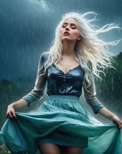 celtic woman,loboda,nightwish,silver rain,Damcing,Rain,Illustration,Realistic Fantasy,Realistic Fantasy 15