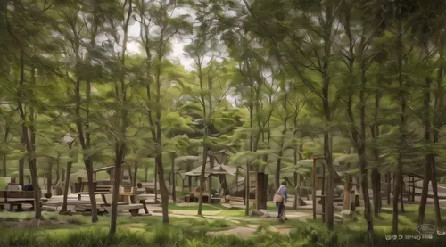 korean folk village,bamboo forest,campsite,folk village,olive grove,campground,world digital painting,forest landscape,human settlement,chestnut forest,village scene,riparian forest,cartoon forest,the forest,happy children playing in the forest,tilt shift,house in the forest,forest background,woodland,forest glade