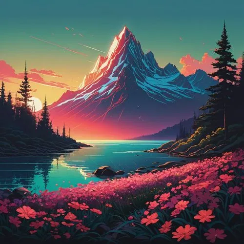 mountain sunrise,landscape background,mountain landscape,mountains,mountain scene,mountain,mountain range,mountainous landscape,mountain and sea,alaska,high mountains,mountain world,mountain slope,nature landscape,alpine sunset,giant mountains,landscapes,high landscape,mountain peak,mountainside,Conceptual Art,Fantasy,Fantasy 32