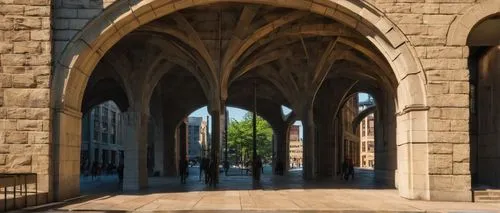 Minneapolis, modern architecture, sleek skyscrapers, glass facades, steel frames, urban cityscape, bustling streets, daytime, clear blue sky, few white clouds, City Hall, stone walls, clock tower, his