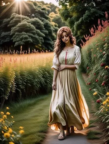 girl in the garden,lughnasa,celtic woman,dorothy,avonlea,countrywoman