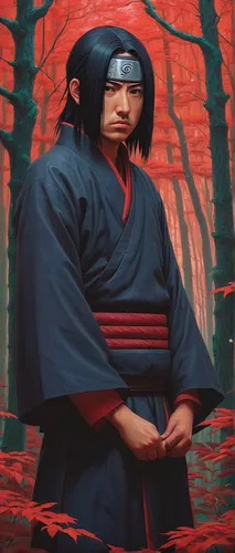 Write a tragic scene involving Itachi Uchiha in a rainy forest.,sōjutsu,samurai,sensei,kenjutsu,daitō-ryū aiki-jūjutsu,battōjutsu,iaijutsu,tsukemono,ninjutsu,japanese sakura background,yi sun sin,juju