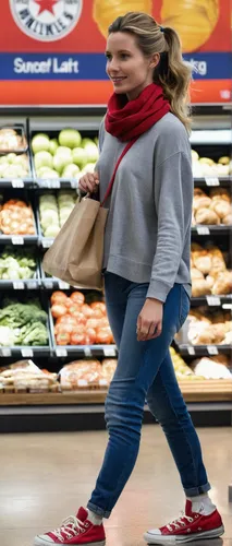 Annabelle Wallis 21 yo, loose low ponytail in nape, natural face, inquisitive expression, casual wear, wearing loose fit blue 501 jeans, grey wide casual pullover long, hooped multicolor socks, red co