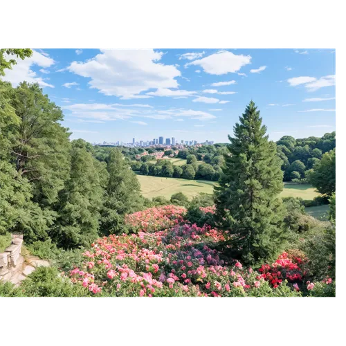 9 panoramic view, warm ambient light, dreamy atmosphere.,bellingrath gardens,brodsworth,syon park,peasholm park,wakehurst,westonbirt,sefton park,royal botanic garden,maymont,cliveden,calverley,kew gar