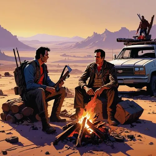 kerouac,dilton,campfire,digital nomads,campers,overlanders,camping,camping car,travellers,campfires,adventurists,overland,sci fiction illustration,frontiersmen,struzan,nomads,westerns,tourist camp,uncharted,outdoorsmen,Conceptual Art,Sci-Fi,Sci-Fi 01