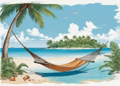 hammock,hammocks,dream beach,deckchair,sunlounger,caribbean beach,paradise beach,beach furniture,tropical beach,travel insurance,background vector,beach landscape,deckchairs,cuba beach,idyllic,summer clip art,summer holidays,umbrella beach,coconut trees,java island,Unique,Design,Blueprint