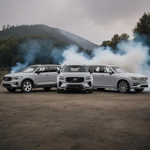 cars on the spot for a new reveal, mysterious, highlights, smoke, happy atmosphere, mercedes events style.,volvo cars,volvo xc90,wagons,hyundai entourage,volvo xc60,lincoln motor company,audi ur-s4 / 