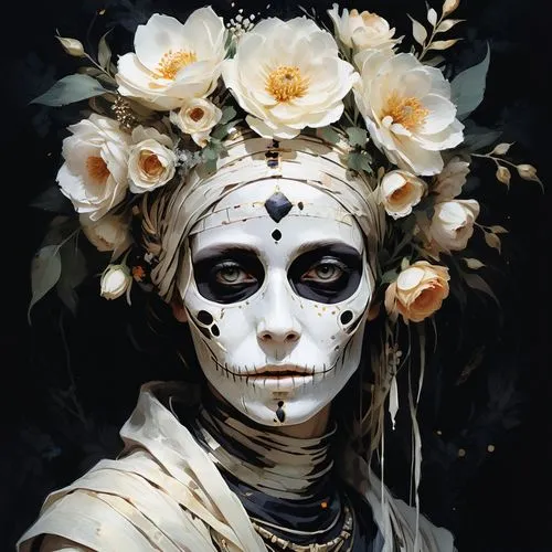 floral skull,dead bride,day of the dead frame,day of the dead,la catrina,la calavera catrina,Illustration,Paper based,Paper Based 20