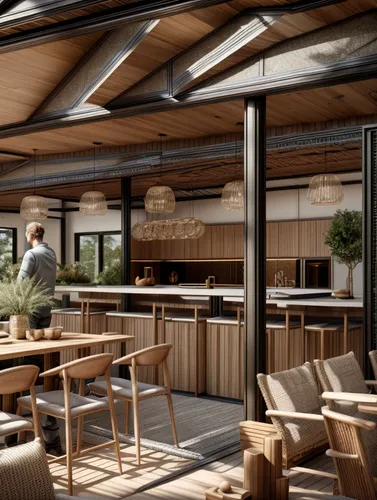 roof terrace,beer tables,wooden beams,beer garden,3d rendering,boatyard,outdoor dining,roof garden,folding roof,salt bar,aschaffenburger,wooden roof,alpine restaurant,beach restaurant,daylighting,crown render,render,cowshed,wooden decking,eco hotel