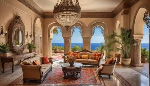 moroccan pattern,sitting room,luxury home interior,ornate room,amanresorts,breakfast room,morocco,palatial,great room,interior decor,ottoman,living room,opulently,luxury property,cottars,palmilla,opulent,maroc,beautiful home,livingroom,Illustration,Black and White,Black and White 03