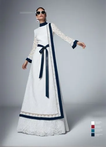 a model wearing an evening gown on the runway,homogenic,abaya,folk costume,nunsense,cassock,a floor-length dress,Photography,Fashion Photography,Fashion Photography 10