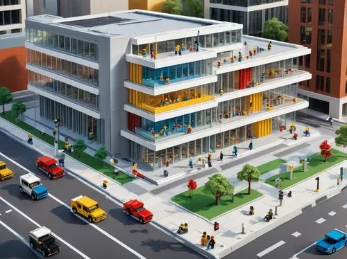 lego city,mvrdv,3d rendering,microdistrict,micropolis,office buildings,school design,newbuilding,multistoreyed,headquaters,office building,biotechnology research institute,smart city,city corner,office block,business centre,urban design,edificio,business district,multistory,Unique,Design,Infographics