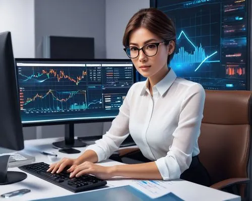 stock trader,stock exchange broker,stock trading,stock broker,day trading,trading floor,old trading stock market,women in technology,girl at the computer,financial advisor,blur office background,stock market,capital markets,blockchain management,stock markets,an investor,crypto mining,online analysis,computer business,stocks,Illustration,Japanese style,Japanese Style 14