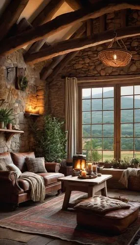 rustic aesthetic,wooden beams,rustic,the cabin in the mountains,log home,beautiful home,country cottage,great room,coziest,family room,chalet,home landscape,coziness,house in mountains,house in the mountains,log cabin,sitting room,living room,livingroom,fireplaces,Illustration,Realistic Fantasy,Realistic Fantasy 30