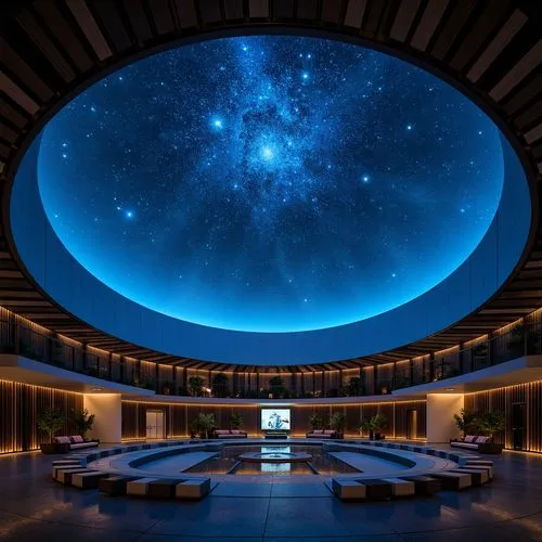 planetarium,oculus,sky space concept,blue spheres,starscape,planetariums,hemicycle,ufo interior,cosmosphere,musical dome,cyberview,silico,fibonacci,bonacci,blue room,indigo,atrium,espacio,360 °,centauri