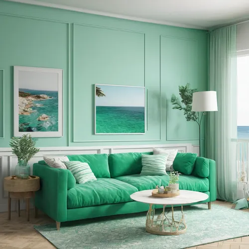 emerald sea,color turquoise,tropical greens,livingroom,green living,trend color,sitting room,living room,shabby-chic,sofa set,green and blue,beach house,interior decoration,turquoise wool,danish room,blue and green,turquoise,interior decor,blue room,great room,Photography,Documentary Photography,Documentary Photography 16