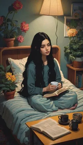 crewdson,miniaturist,vause,woman on bed,elif,domesticity,Illustration,Japanese style,Japanese Style 16