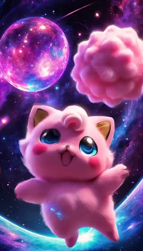 jigglypuff,kirby,unico,pink cat,kawaii pig,murgatroyd,cat kawaii,fuwa,supernovae,supernovas,cosmic,nyan,kihon,kirbyjon,pank,ognyan,spaceward,cosmically,round kawaii animals,mew,Conceptual Art,Sci-Fi,Sci-Fi 30