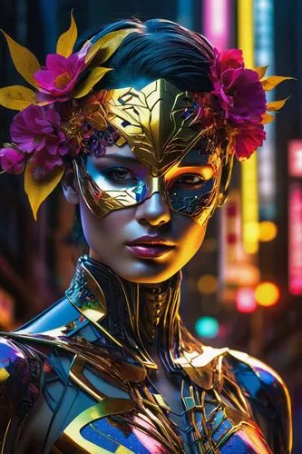 masquerade,neon body painting,golden mask,gold mask,kitana,gold flower,dazzler,baoshun,golden crown,glitzier,akasha,mileena,golden flowers,gilded,deora,valerian,alita,gold and purple,tinieblas,cleopatra,Photography,Artistic Photography,Artistic Photography 08