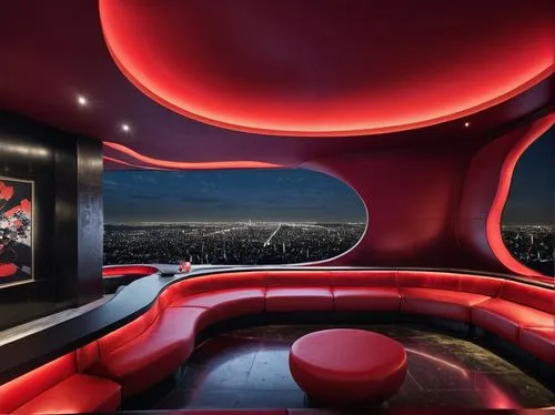 ufo interior,spaceship interior,movie theater,skybar,luxury suite,night view of red rose,Photography,Documentary Photography,Documentary Photography 20