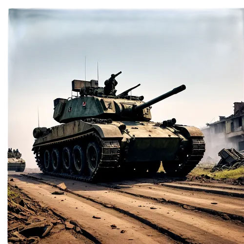 War-torn battlefield, destroyed buildings, debris scattered, smoke-filled air, intense combat sounds, explosions, gunfire, artillery shells, screams of soldiers, abandoned tanks, rusted metal, worn-ou