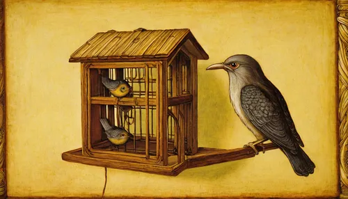 bird house,bird cage,cuckoo clock,birdhouse,cage bird,ornithology,bird home,music box,cuckoo,pigeon house,reading owl,clockmaker,passenger pigeon,wooden birdhouse,old world oriole,birdhouses,whimsical animals,bird feeder,nesting box,bird painting,Art,Classical Oil Painting,Classical Oil Painting 03