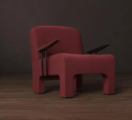 梅红绒布，底框为黑色金属材质，梅红压线，,pink chair,horse-rocking chair,the horse-rocking chair,cappellini,hocker,armchair,soft furniture,rocking horse,rock rocking horse,cassina,chair,upholstered,danish furniture,antler