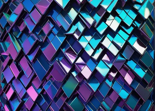 Experiment with metallic textures and iridescent colors to create a captivating tessellation art piece with a futuristic twist.,prism,colorful glass,iridescent,glass pyramid,prismatic,purpleabstract,k