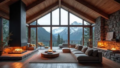 the cabin in the mountains,house in the mountains,house in mountains,coziness,fire place,alpine style,living room,beautiful home,shuksan,chalet,livingroom,coziest,fireplace,mountain hut,log cabin,fireplaces,great room,alpine hut,cabin,wood window,Photography,General,Realistic