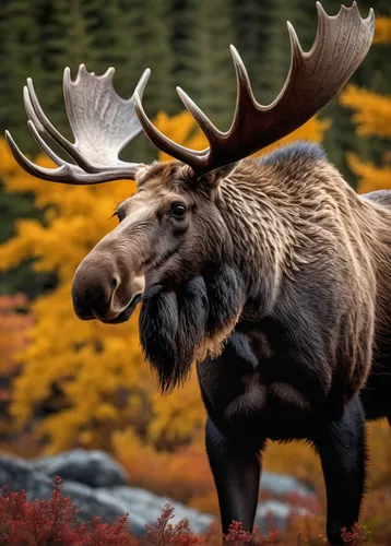 Amoung the Firs, Fall, Moose, Wildlife, Denali National Park, Alaska, Firs, Danger, Mating, photo,bull moose,moose,moose antlers,buffalo plaid antlers,elk,elk bull,wyoming bull moose,buffalo plaid dee