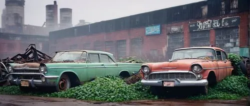 plants under bonnet,scrapyard,rusty cars,car cemetery,car recycling,morris minor 1000,salvage yard,old cars,trabant,greengate,packards,planted car,opel record,retro chevrolet with christmas tree,morris minor,aronde,studebakers,cars cemetry,scrappage,vintage cars,Conceptual Art,Sci-Fi,Sci-Fi 29