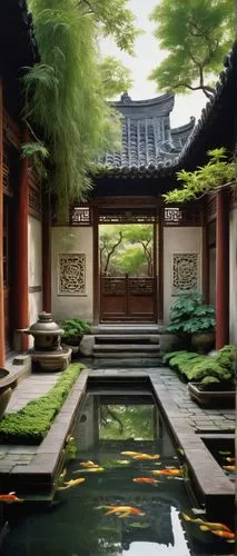 hyang garden,asian architecture,lotus pond,qingcheng,ryokan,suzhou,garden pond,inside courtyard,zen garden,ritsurin garden,courtyard,lily pond,dongbuyeo,courtyards,dojo,heian,lilly pond,sanshui,zhaozhou,japan garden,Photography,Black and white photography,Black and White Photography 14