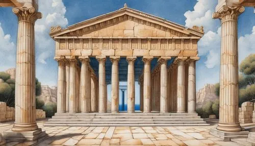 greek temple,celsus library,celsus,artemis temple,roman temple,temple of diana,laodicea,acropolis,baalbek,erechtheus,the parthenon,temple of hercules,pillars,parthenon,dougga,three pillars,doric columns,erechtheion,synaxarion,pylades,Conceptual Art,Daily,Daily 17