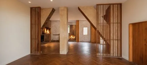 hallway space,hardwood floors,wooden stair railing,parquet,wood floor,architraves,contemporary decor,entryway,patterned wood decoration,wooden stairs,wooden beams,hallway,wood casework,entryways,inter